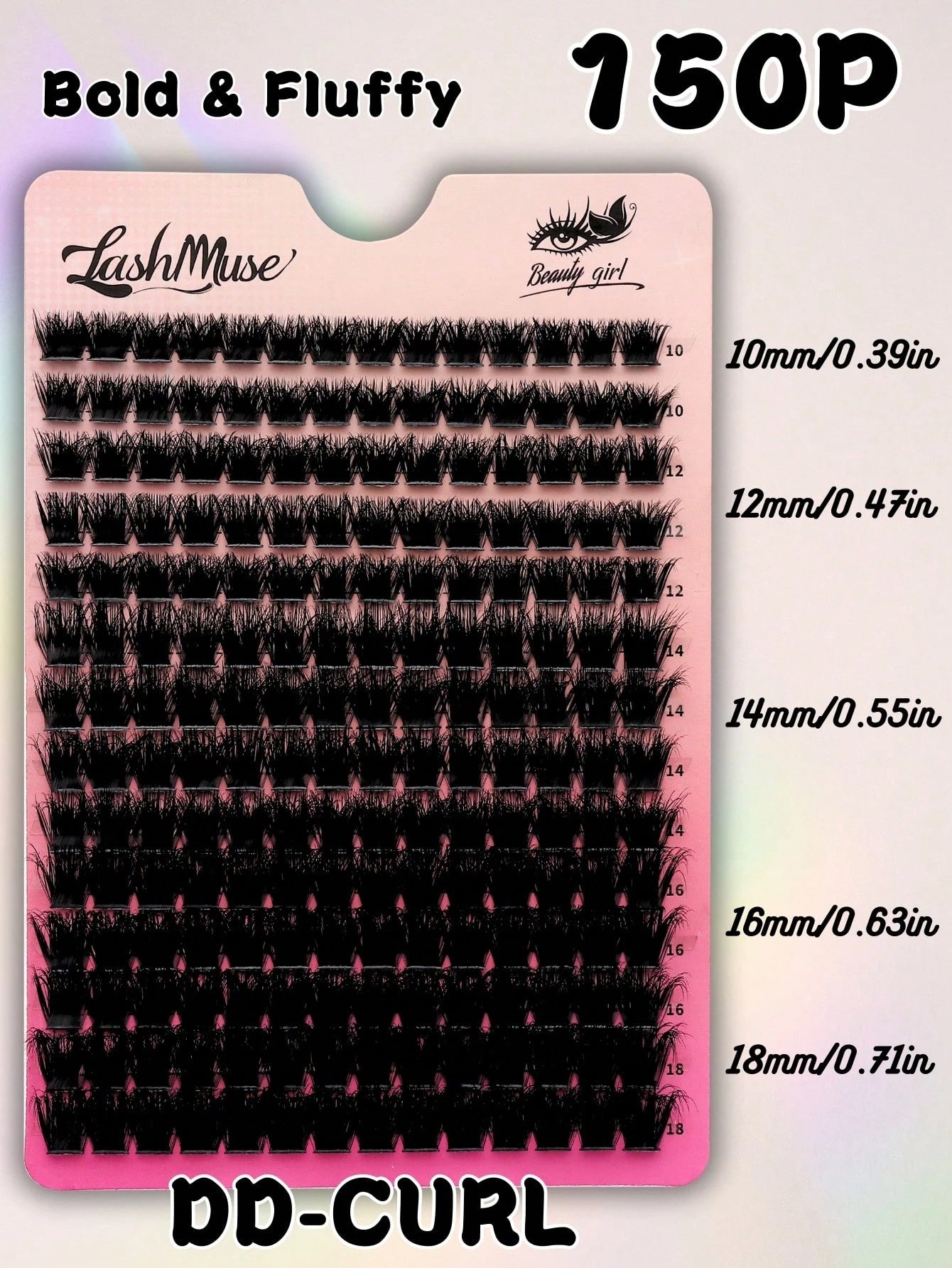 392PCS 0.39-0.71inch Mixed Size D-Curl Design 200D Russian Curl False Eyelashes Natural Soft Fluffy Cluster Fake Lashes, Fake Lashes Beauty & Health, Includes Lash Glue, Lash Tweezers, For Daily Wear