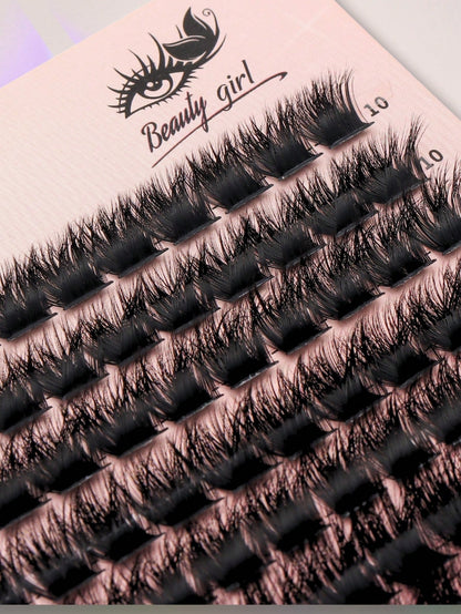 392PCS 0.39-0.71inch Mixed Size D-Curl Design 200D Russian Curl False Eyelashes Natural Soft Fluffy Cluster Fake Lashes, Fake Lashes Beauty & Health, Includes Lash Glue, Lash Tweezers, For Daily Wear