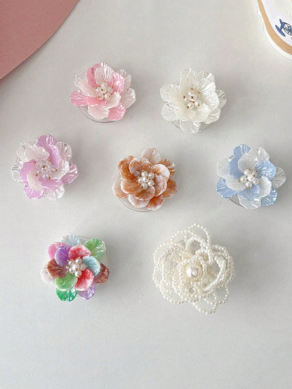 3D Flower Phone Grip Stand, Compact Fresh Korean Style Expandable Desktop Air Cushion Holder, Suitable For IPhone & Android Phones, Birthday Gift, Friend Gift, Sliding Phone Holder, Phone Accessory