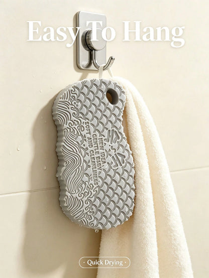 3D Magic Bath Sponge Body Exfoliator, Dead Skin Removal Peeling Sponge, Soft Massage Cleaning Bath Brush, Reusable Exfoliating Body Scrubber, African Net Sponge Substitute, Deep Clean Shower Sponge Fo