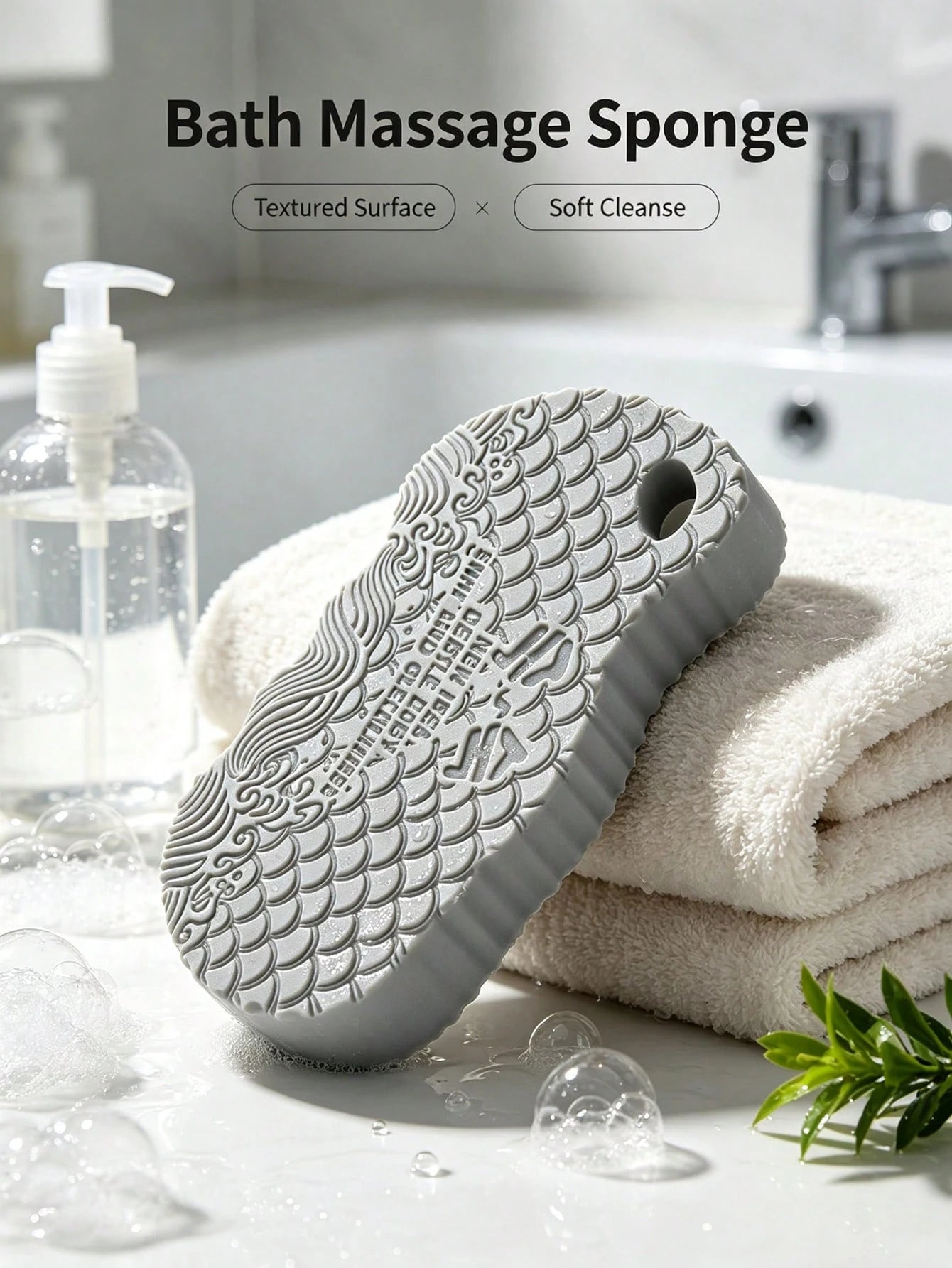 3D Magic Bath Sponge Body Exfoliator, Dead Skin Removal Peeling Sponge, Soft Massage Cleaning Bath Brush, Reusable Exfoliating Body Scrubber, African Net Sponge Substitute, Deep Clean Shower Sponge Fo