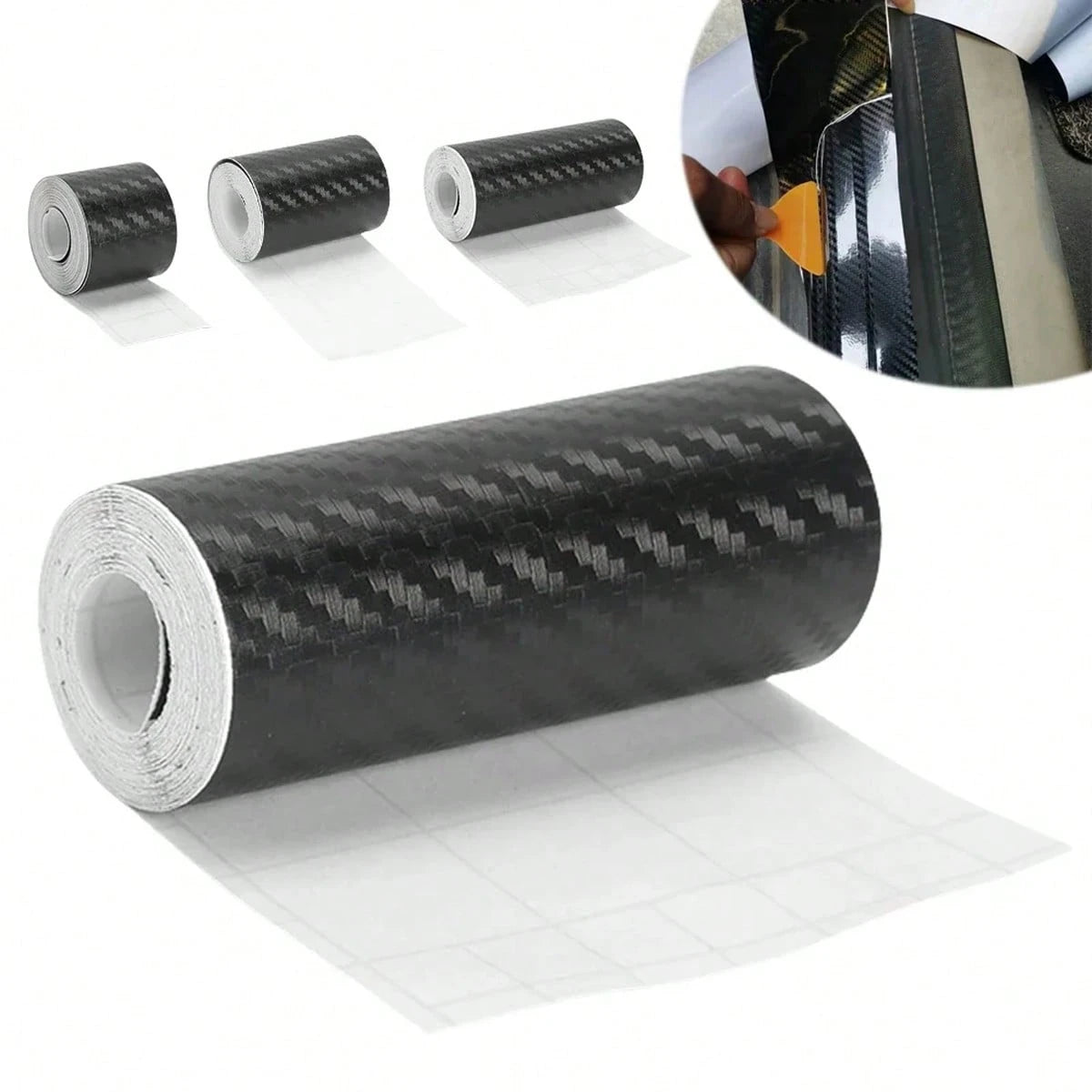 3D Nano Carbon Fiber Car Door Edge Protector Tape, Waterproof Decorative Adhesive Protective Film Tape