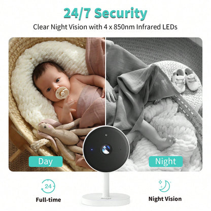3MP HD Baby Sleep Monitor Monitoring Camera- Local Storage, Sound/Motion Detection, Bidirectional Audio, Night Vision, Information Reminder