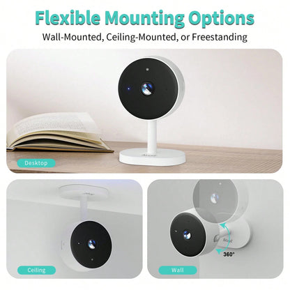 3MP HD Baby Sleep Monitor Monitoring Camera- Local Storage, Sound/Motion Detection, Bidirectional Audio, Night Vision, Information Reminder