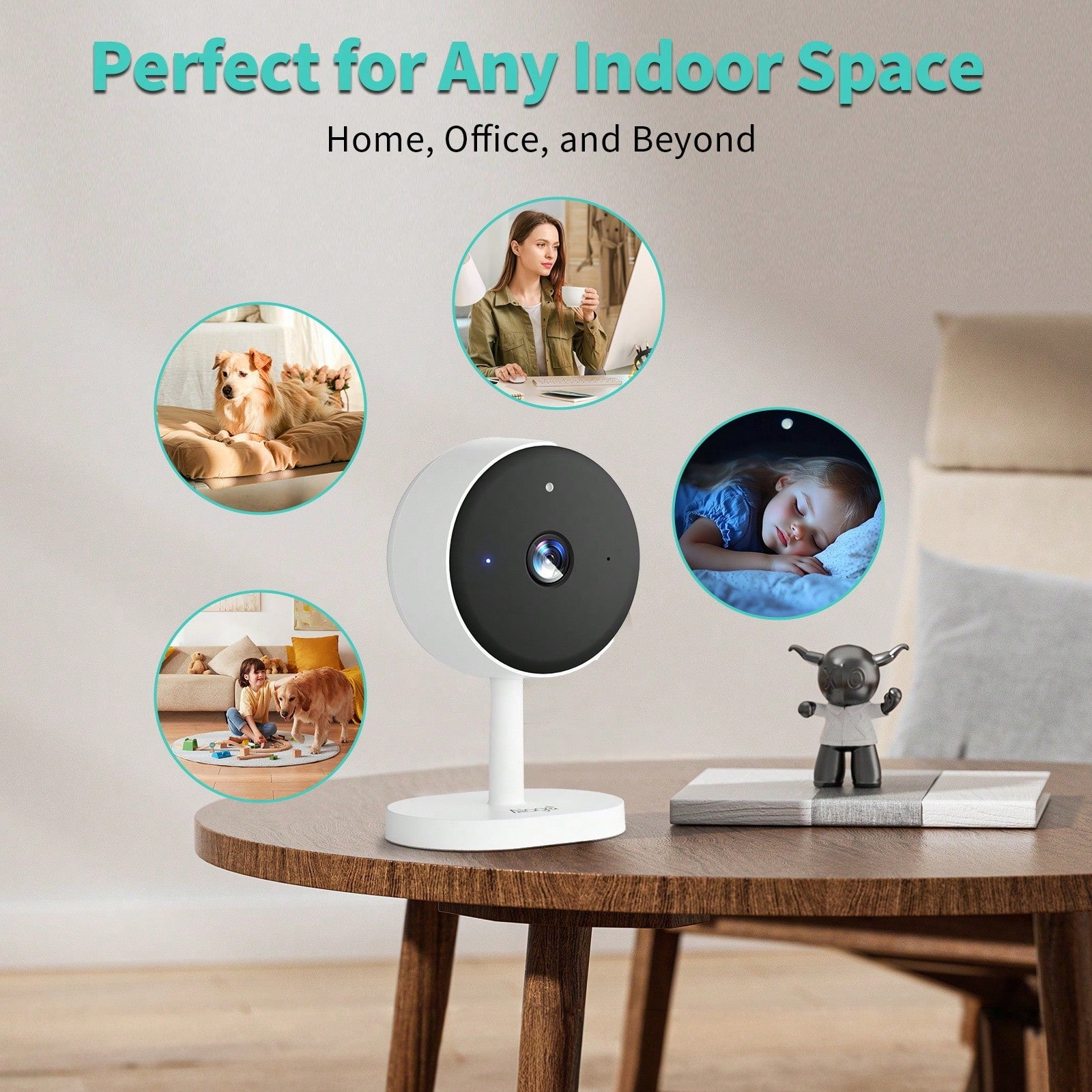 3MP HD Baby Sleep Monitor Monitoring Camera- Local Storage, Sound/Motion Detection, Bidirectional Audio, Night Vision, Information Reminder
