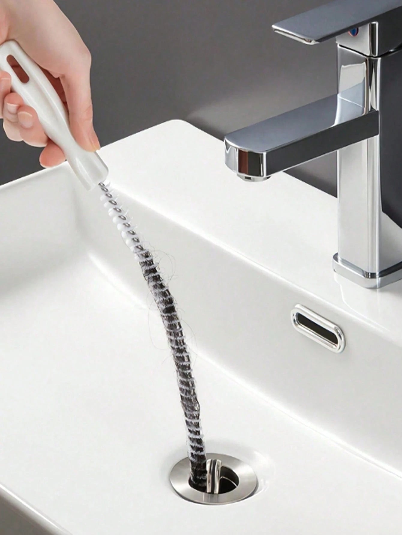 3pcs (45cm) Drain Cleaning Tool Set, Includes Flexible Drain Snake And Brush, Effectively Removes Hair Clogging From Sink, Shower, And Bathtub, Suitable For Kitchen And Bathroom Home Decor, Great For
