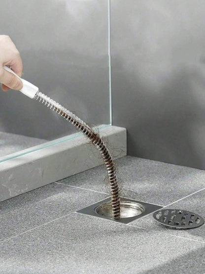 3pcs (45cm) Drain Cleaning Tool Set, Includes Flexible Drain Snake And Brush, Effectively Removes Hair Clogging From Sink, Shower, And Bathtub, Suitable For Kitchen And Bathroom Home Decor, Great For