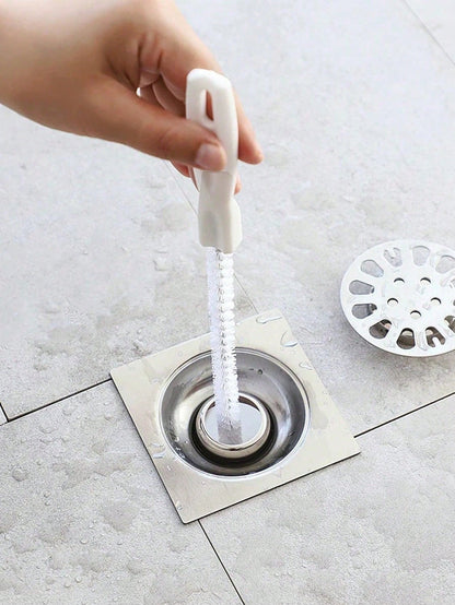 3pcs (45cm) Drain Cleaning Tool Set, Includes Flexible Drain Snake And Brush, Effectively Removes Hair Clogging From Sink, Shower, And Bathtub, Suitable For Kitchen And Bathroom Home Decor, Great For