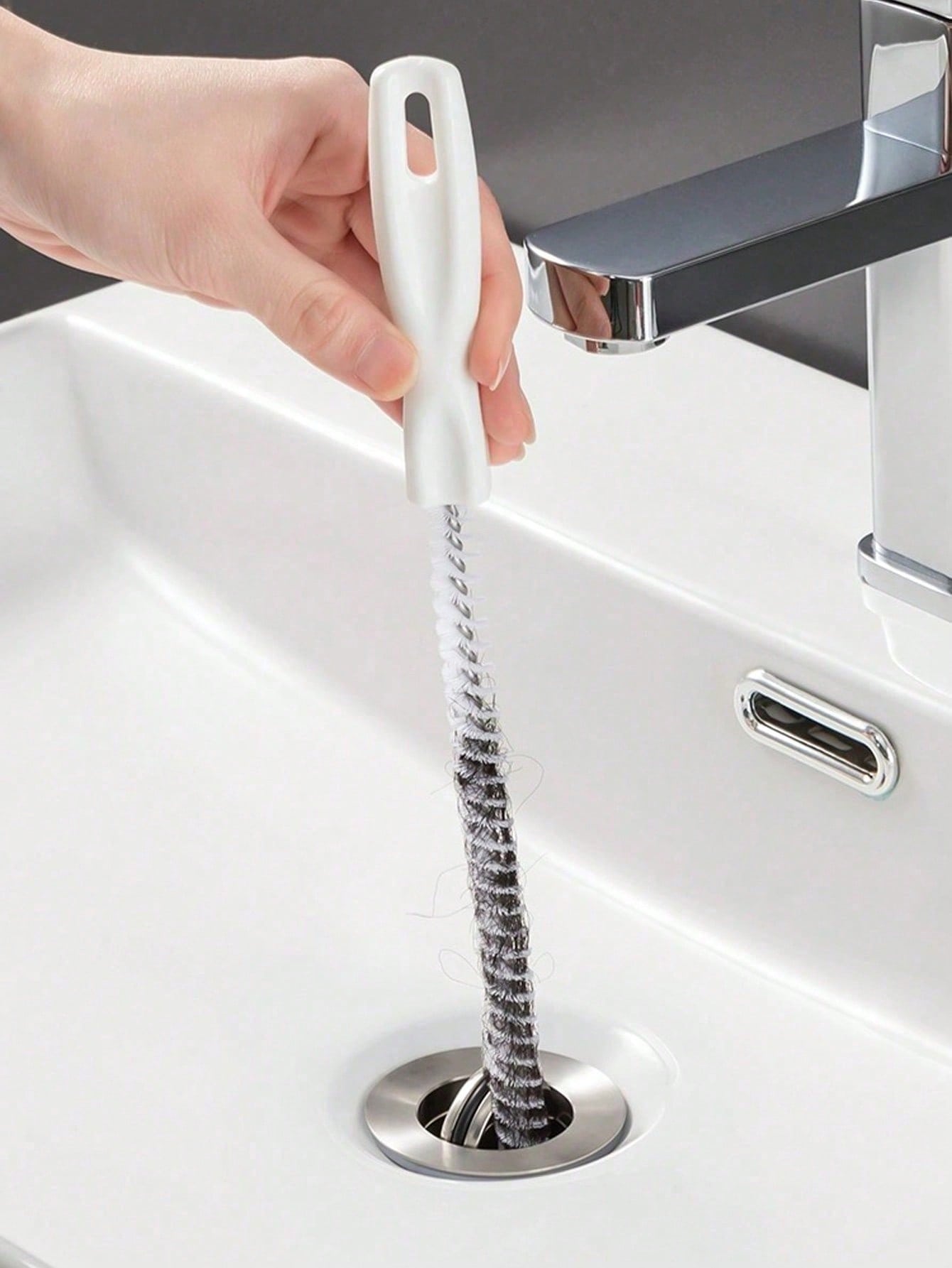 3pcs (45cm) Drain Cleaning Tool Set, Includes Flexible Drain Snake And Brush, Effectively Removes Hair Clogging From Sink, Shower, And Bathtub, Suitable For Kitchen And Bathroom Home Decor, Great For