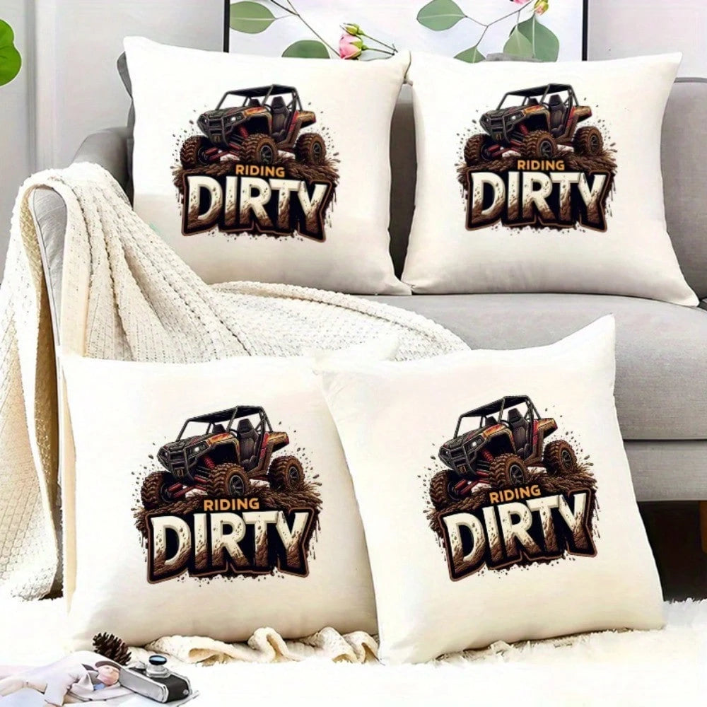 3pcs American Off-Road UTV Heat Transfer Patches, Mud Splash & Flame Graphic Design DIY Iron-On Transfers, Suitable For Clothing, T-Shirt Making, Pillow Decoration And Various Apparel Appliques