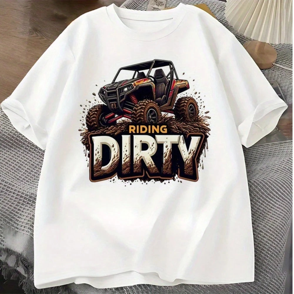 3pcs American Off-Road UTV Heat Transfer Patches, Mud Splash & Flame Graphic Design DIY Iron-On Transfers, Suitable For Clothing, T-Shirt Making, Pillow Decoration And Various Apparel Appliques
