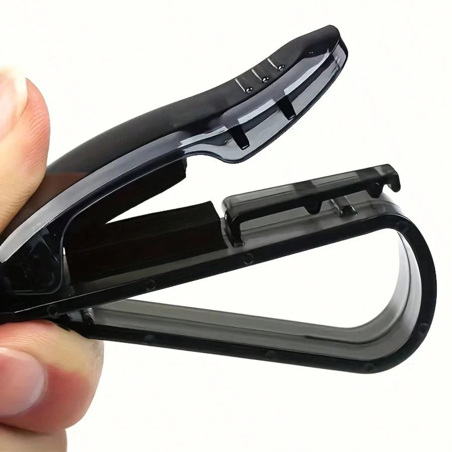 3pcs Car Sun Visor Glasses Clip- Durable Plastic Glasses Clip With Card Holder, Fashionable Glasses Storage For Driving Sun Visor Installation