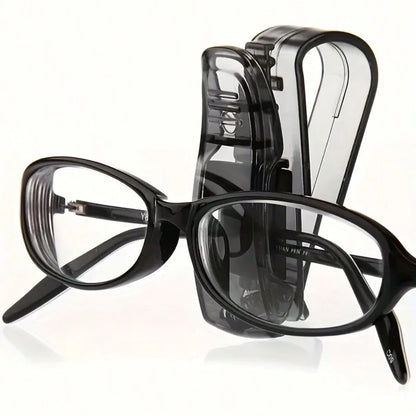 3pcs Car Sun Visor Glasses Clip- Durable Plastic Glasses Clip With Card Holder, Fashionable Glasses Storage For Driving Sun Visor Installation