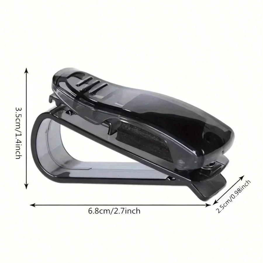 3pcs Car Sun Visor Glasses Clip- Durable Plastic Glasses Clip With Card Holder, Fashionable Glasses Storage For Driving Sun Visor Installation