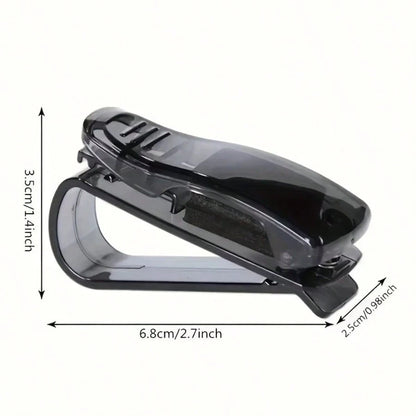 3pcs Car Sun Visor Glasses Clip- Durable Plastic Glasses Clip With Card Holder, Fashionable Glasses Storage For Driving Sun Visor Installation