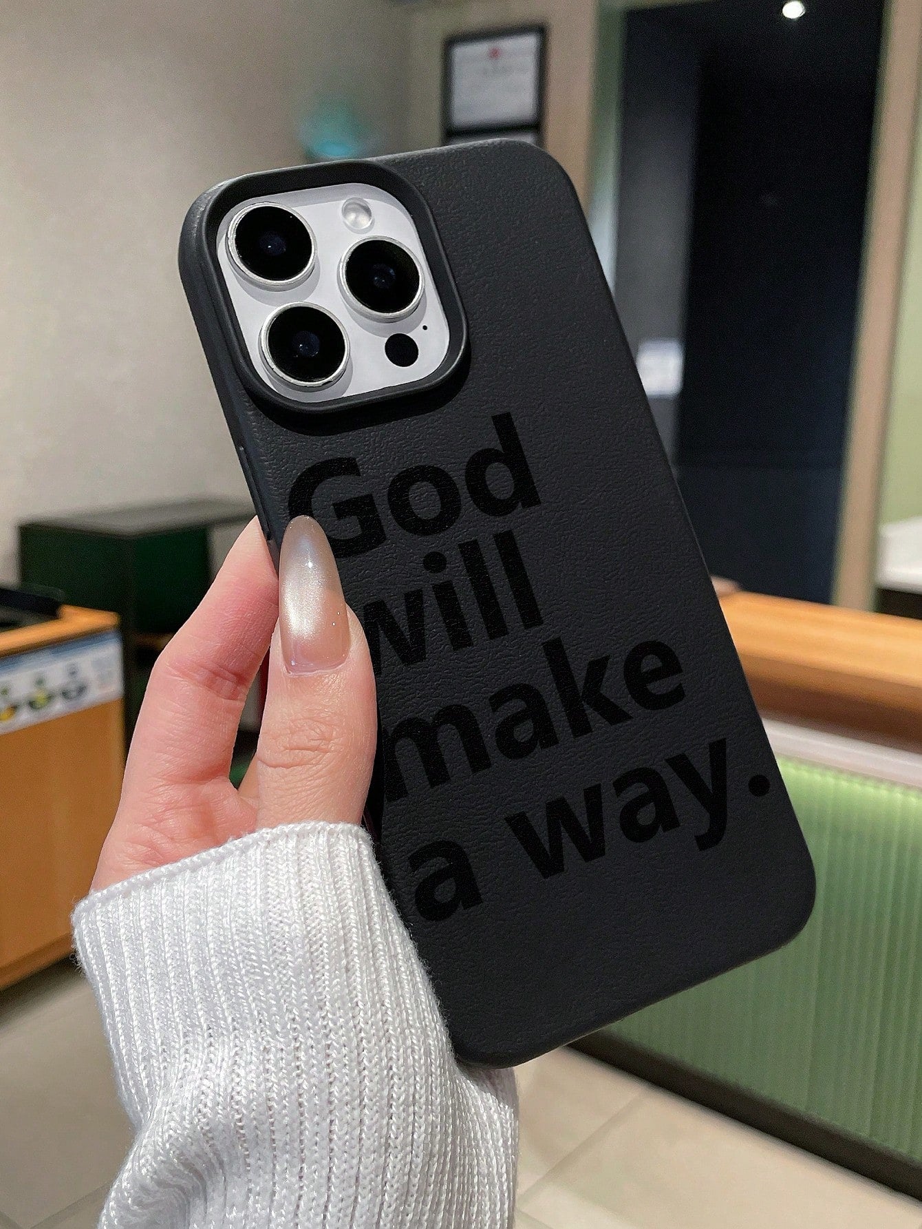 3pcs Christian Style Black/Beige/Pink Phone Cases Compatible With IPhone & Galaxy, Can Be Used As Gifts Or For Personal Use