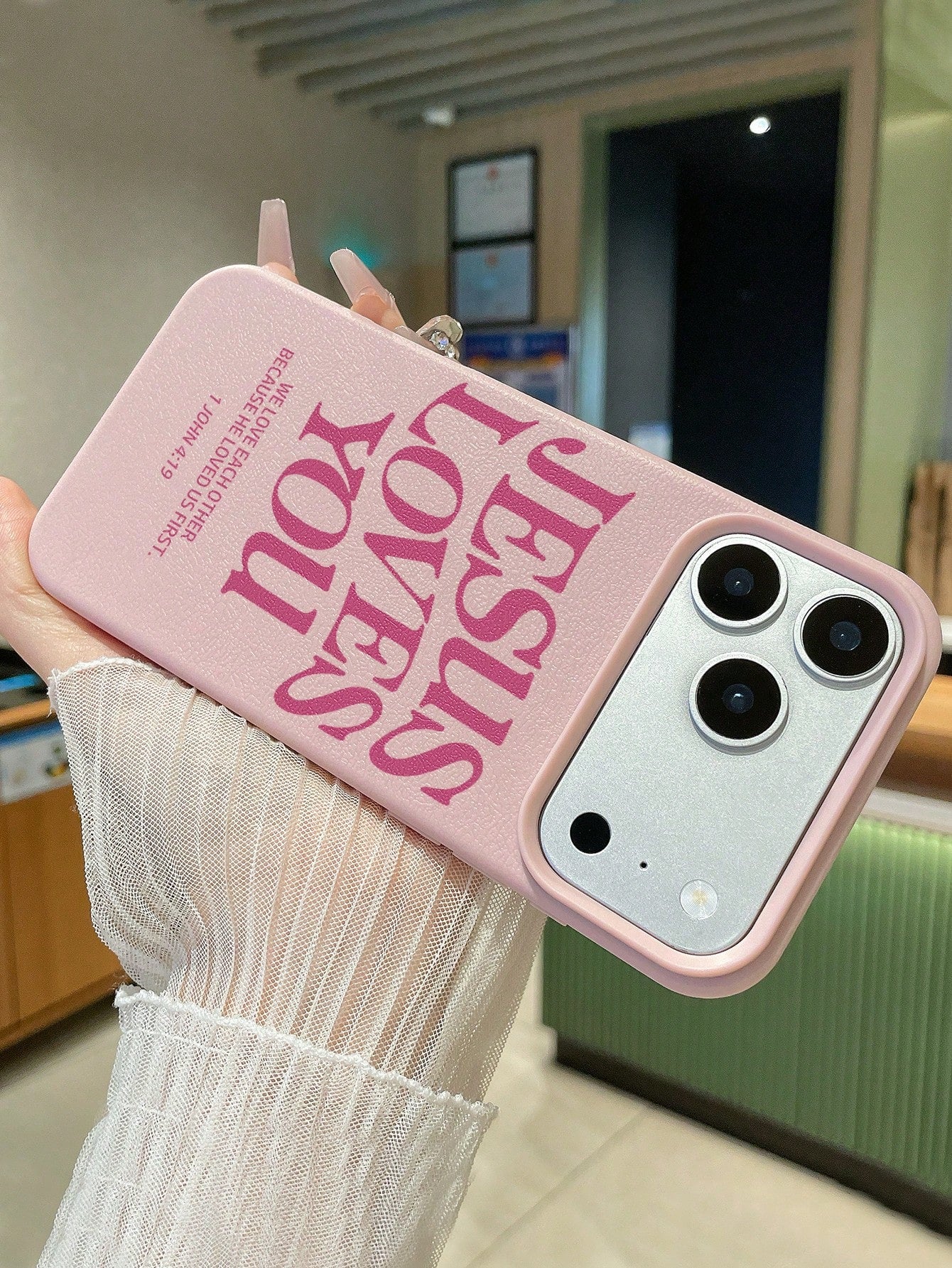 3pcs Christian Style Black/Beige/Pink Phone Cases Compatible With IPhone & Galaxy, Can Be Used As Gifts Or For Personal Use