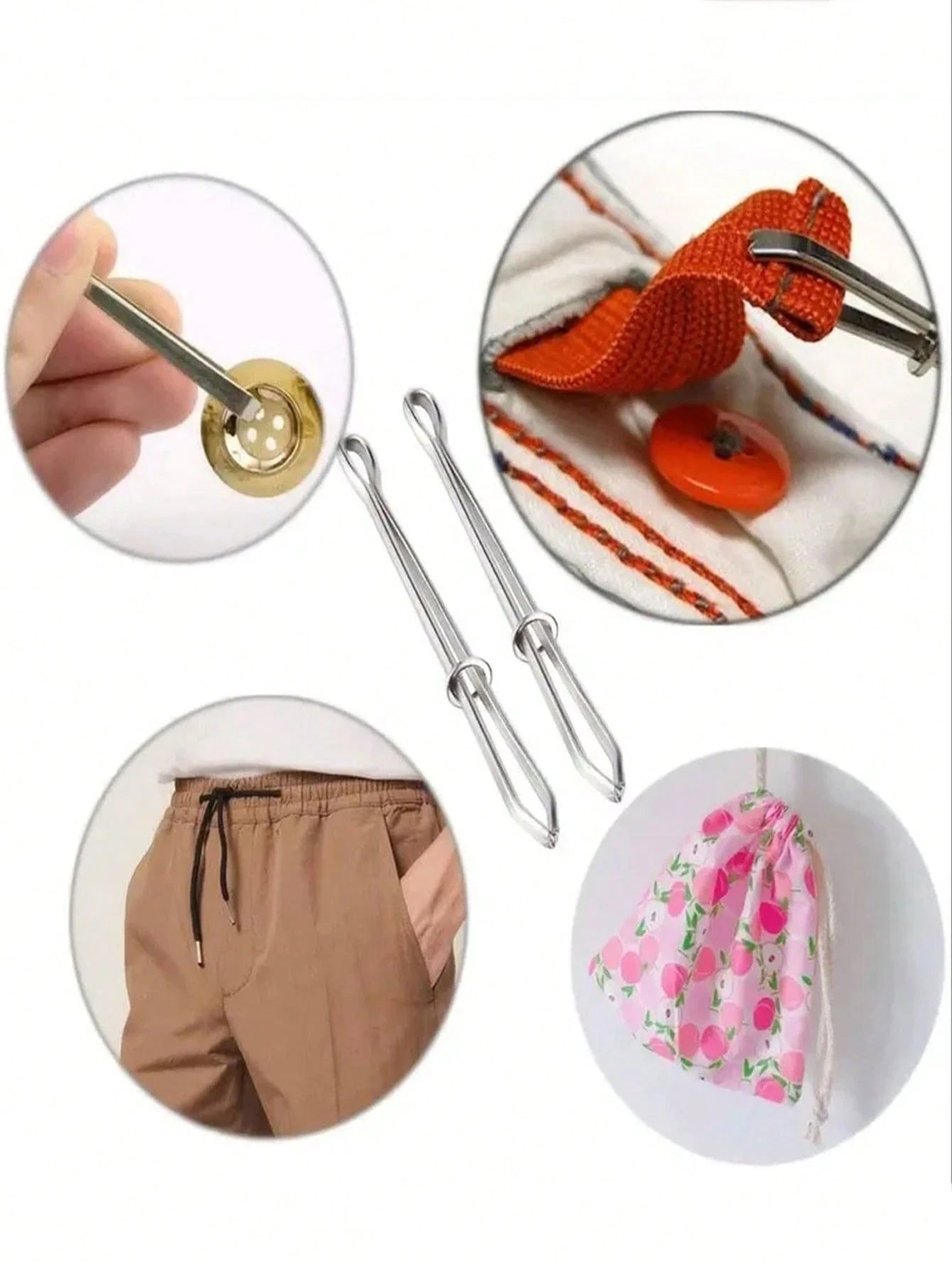 3pcs Elastic Band Threader, Threader, Clip Threader, Cord Threader, Sewing Tools
