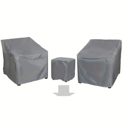 3pcs Heavy-Duty Waterproof Outdoor Furniture Covers Set- All-Weather UV-Resistant-Saving Patio Sofa, Chair & Coffee Table With Drawstring Closure, Fits 2 Chairs & Coffee Table (Year-Round Use), Pati