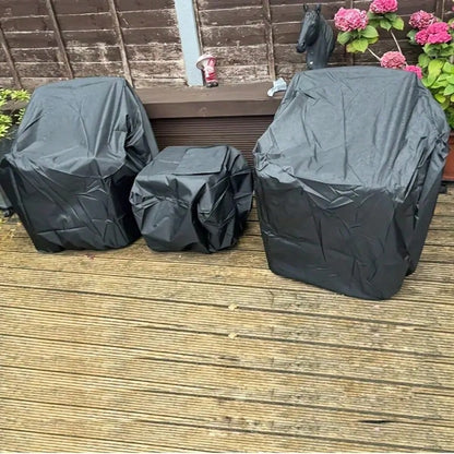 3pcs Heavy-Duty Waterproof Outdoor Furniture Covers Set- All-Weather UV-Resistant-Saving Patio Sofa, Chair & Coffee Table With Drawstring Closure, Fits 2 Chairs & Coffee Table (Year-Round Use), Pati