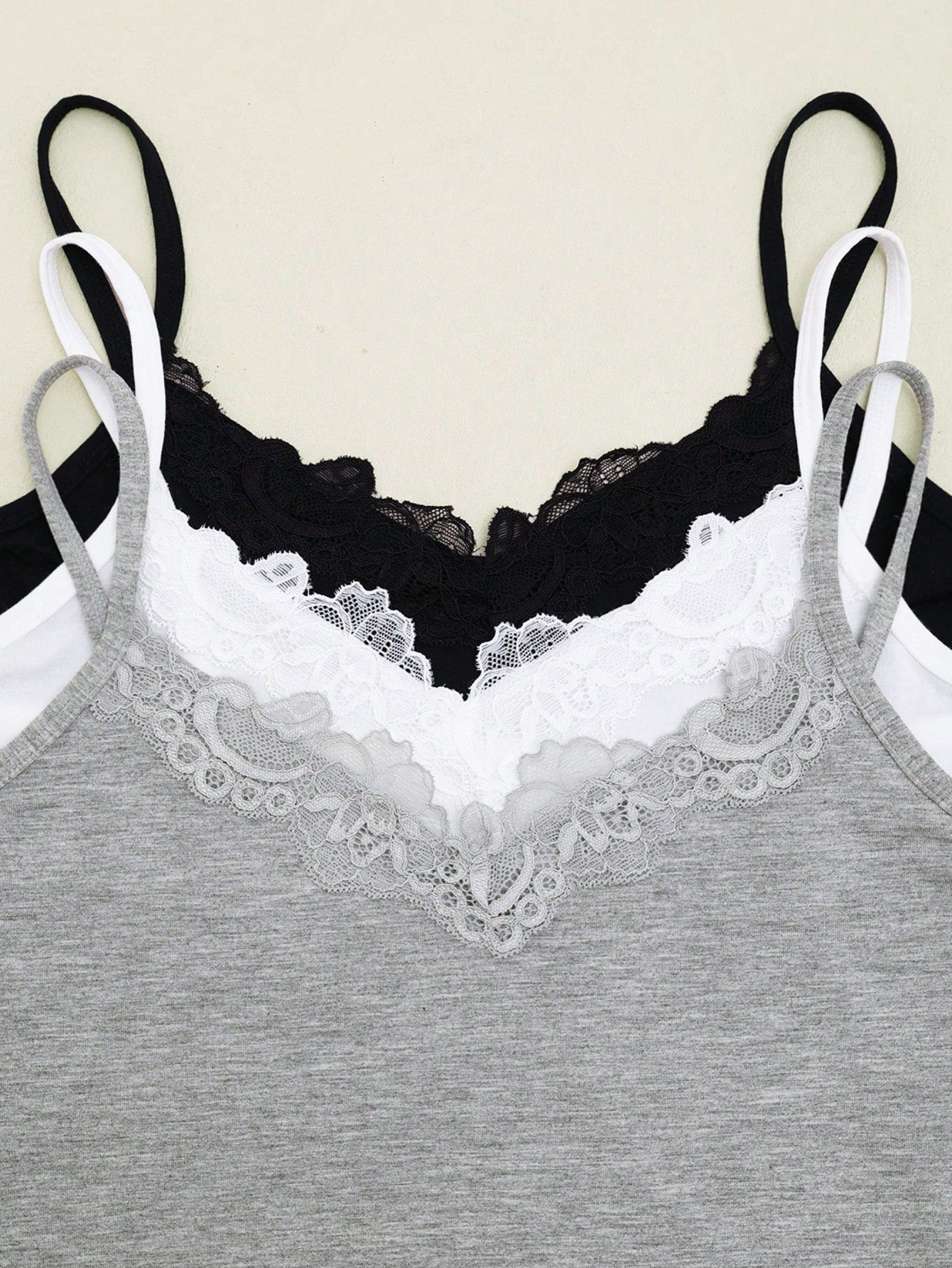 3pcs Lace Camisole Tops For Women, Versatile Lace Camisole Outerwear, Layering Underwear Tops For All Seasons