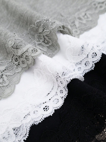 3pcs Lace Camisole Tops For Women, Versatile Lace Camisole Outerwear, Layering Underwear Tops For All Seasons