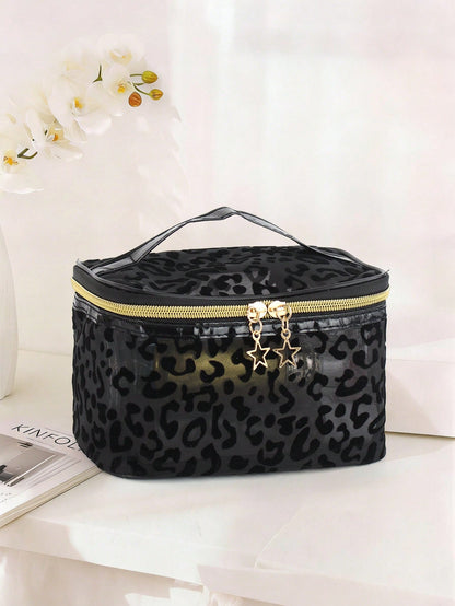 3pcs Large Capacity Fashionable Minimalist Transparent Hollow Mesh Makeup Bag Suitable For Travel, Outings And Home Use
