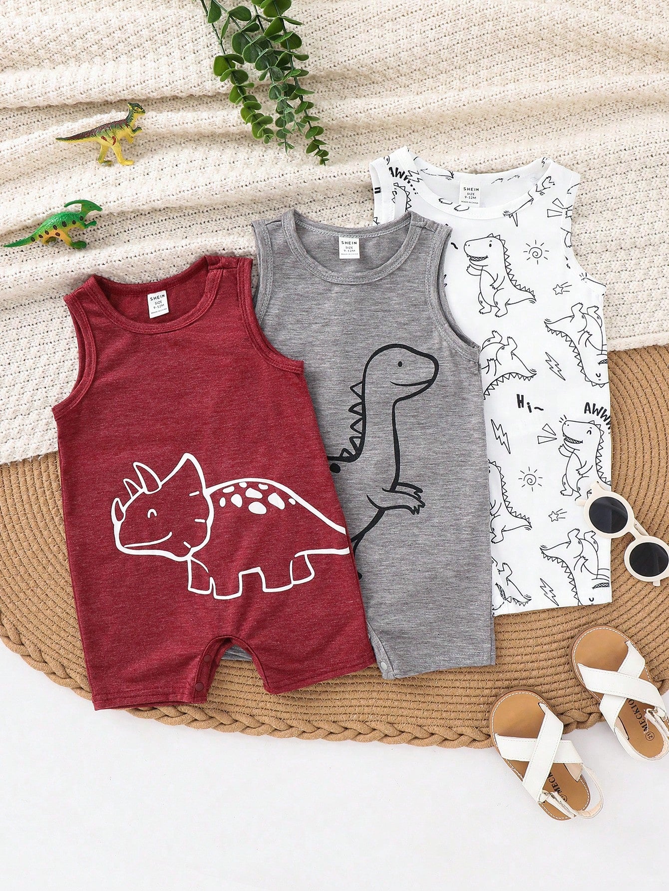 3pcs Newborn Baby Boy/Girl Casual Cute Slogan Sleeveless Romper Set, Baby Boy Outfit Sets, Baby Boy Summer Clothes,Vintage,Mothers Day Outfit,Squishy