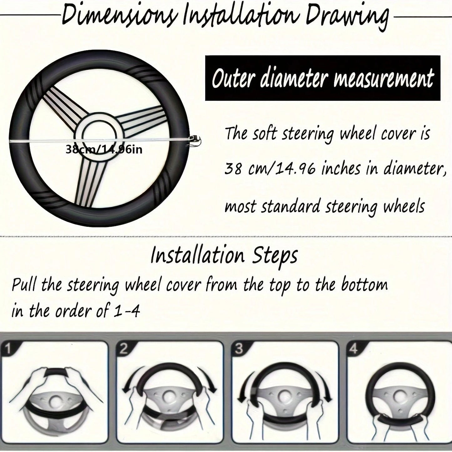 3pcs Pure Wool Steering Wheel Cover 15inch Furry Steering Wheel Protector With Hand Brake And Shift Sleeve, Universal Soft Fluffy Steering Wheel Auto Parts