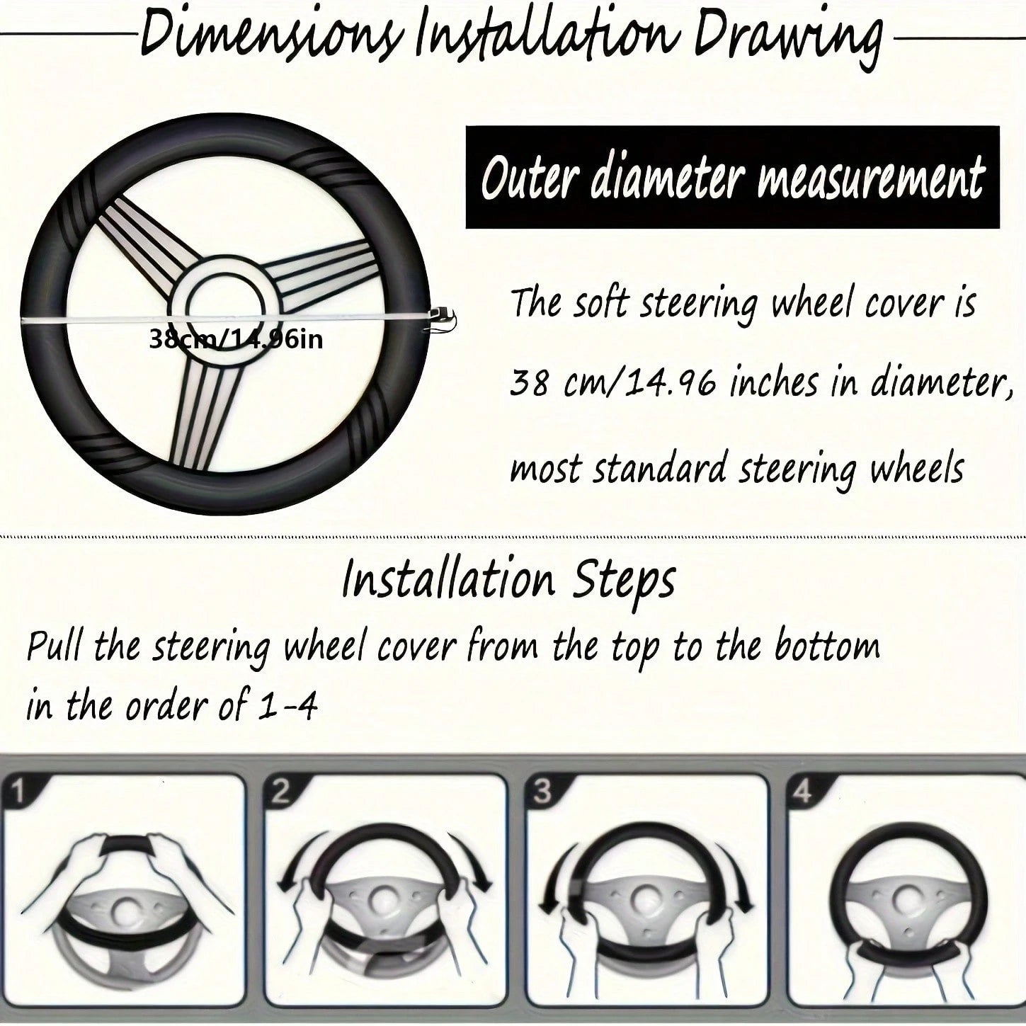 3pcs Pure Wool Steering Wheel Cover 15inch Furry Steering Wheel Protector With Hand Brake And Shift Sleeve, Universal Soft Fluffy Steering Wheel Auto Parts
