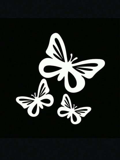 3pcs/Set Butterfly Car Decals Stickers For Gas Cap, Windows, Bumper Decoration
