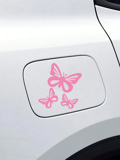 3pcs/Set Butterfly Car Decals Stickers For Gas Cap, Windows, Bumper Decoration