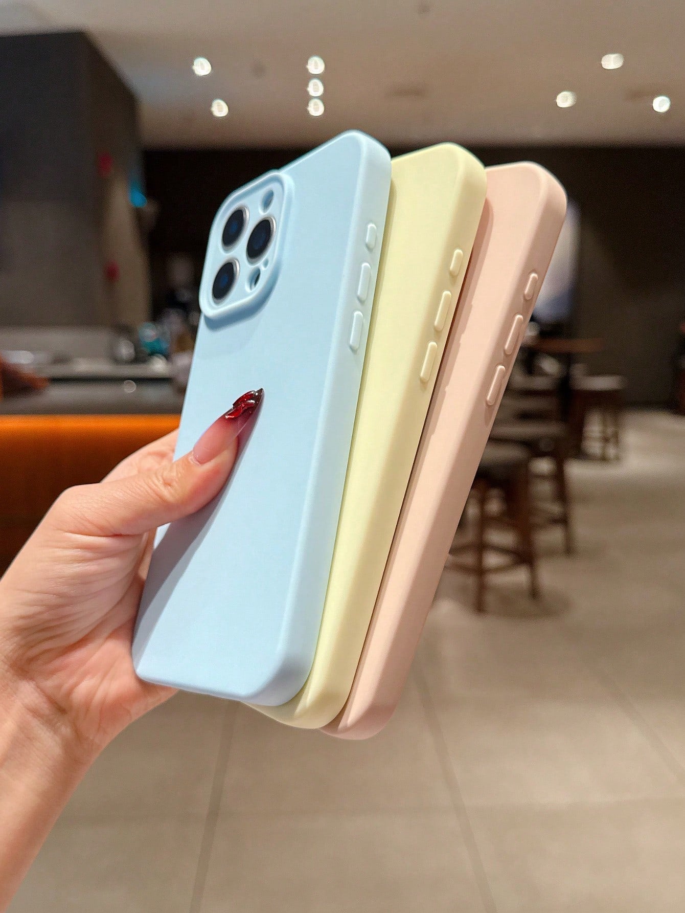3pcs Solid Color Soft Silicone Full Coverage Straight Edge Phone Case, Cute Dopamine Color Phone Protective Cover Compatible With IPhone 16 Pro Max, 16, 16 Plus, 16 Pro, 15, 15 Pro, 15 Plus, 15 Pro Ma