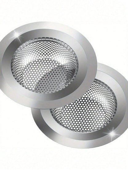 3pcs Stainless Steel Bathroom Sink Strainer, Anti-Clogging Mesh Drain Filter, Hair Catcher, Fits Sink And Basin Drain Accessories