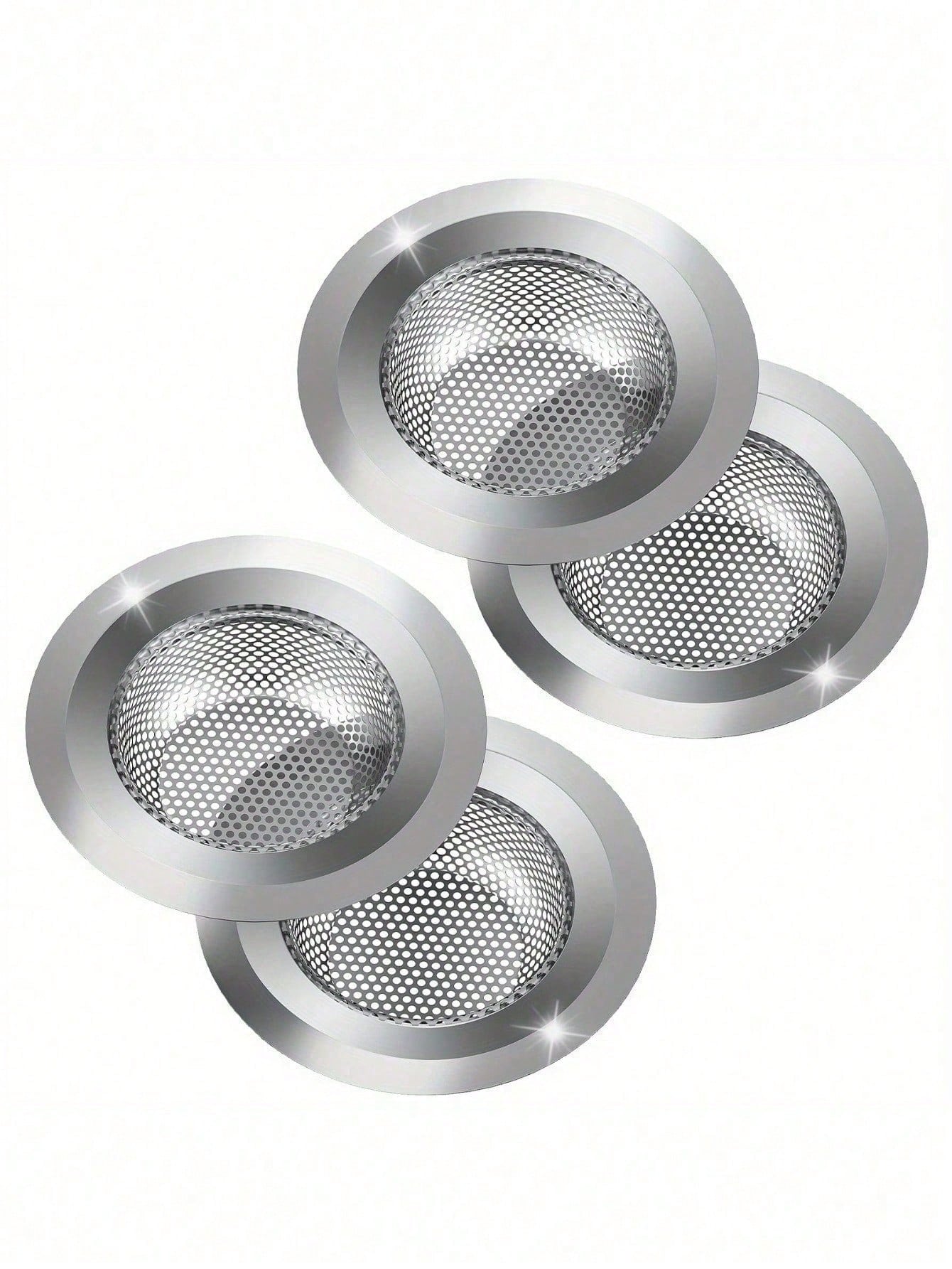 3pcs Stainless Steel Bathroom Sink Strainer, Anti-Clogging Mesh Drain Filter, Hair Catcher, Fits Sink And Basin Drain Accessories
