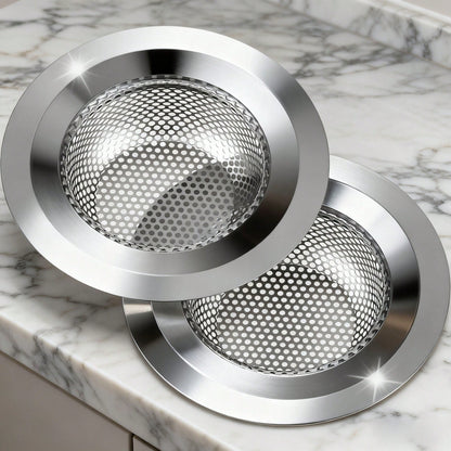 3pcs Stainless Steel Bathroom Sink Strainer, Anti-Clogging Mesh Drain Filter, Hair Catcher, Fits Sink And Basin Drain Accessories