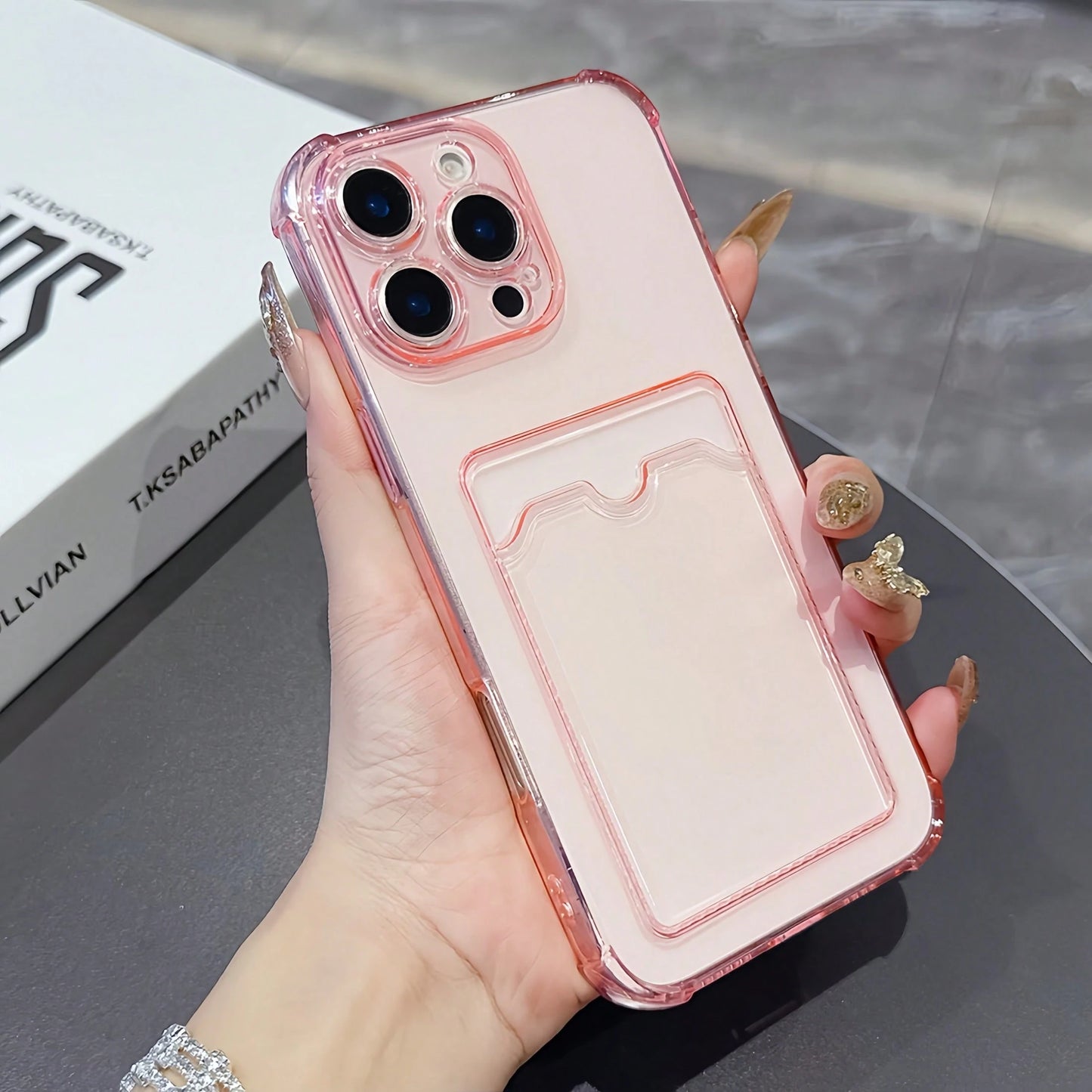 3pcs Transparent Black Pink Minimalist Lens Protection 3-Piece Set Phone Case Personalized Compatible With IPhone 16 Pro Max/17/16/15/14 Plus/13/12/11 Protective Case Air