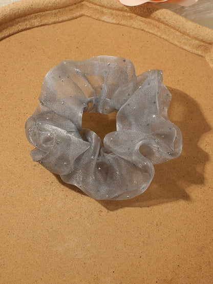4/1pc Fashionable Elegant Mesh Hair Scrunchie, Pastoral Fairy Style Multi-Purpose Hair Accessory, Daily Wear, Outing, Decoration, Hair Tie, Hair Accessory, Hair Scrunchie, Hair Scrunchie, Headband Pon