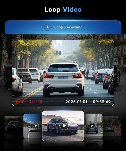 4 Channel 360° Dash Cam Front And Rear Inside Left Right, Dash Camera For Cars, 4 Camera Vehicle Recorder, 3.16" IPS Screen, Night Vision, Motion Detection, Loop Recording, Wide Angle Security Cam