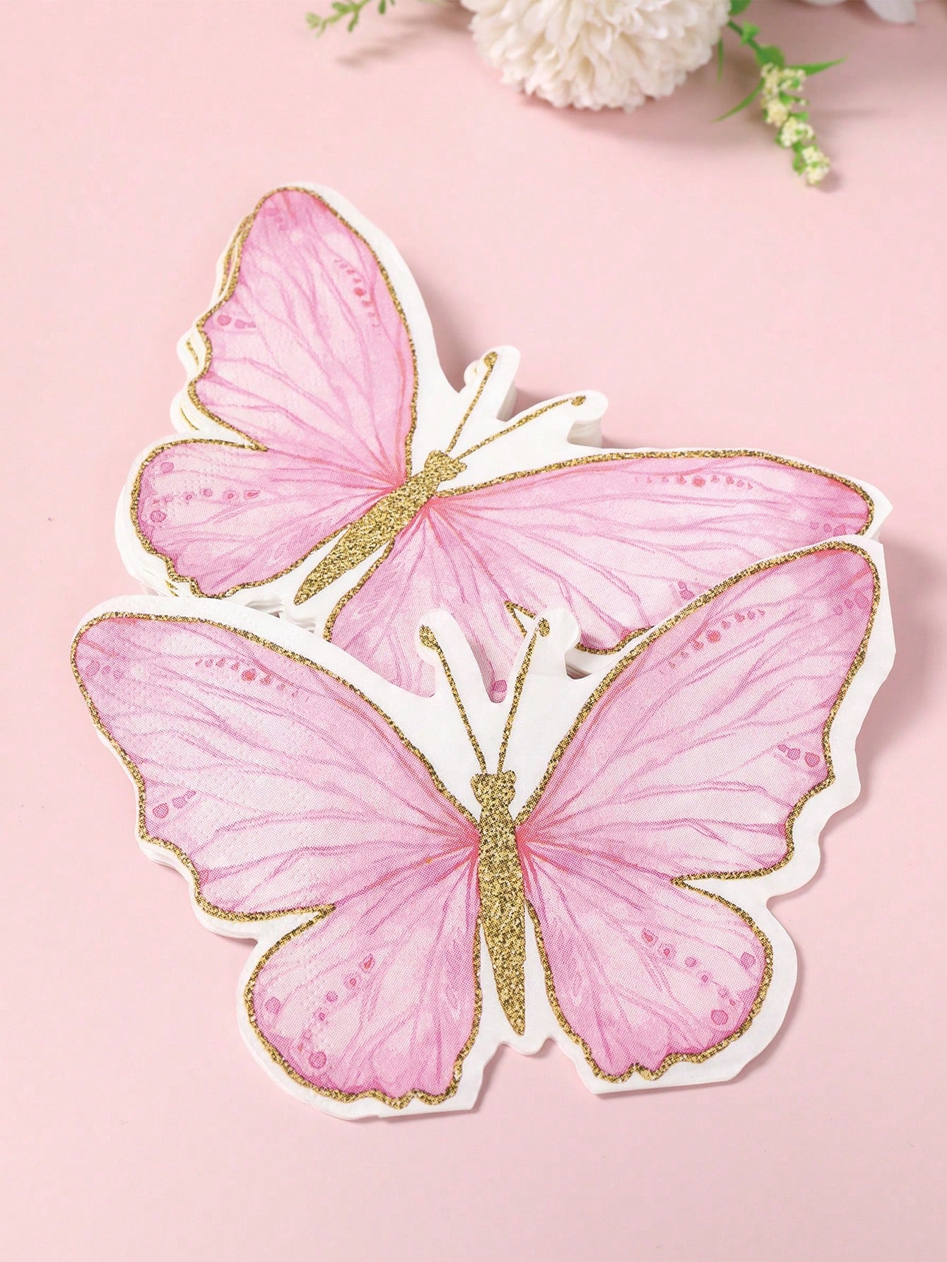 40pcs Pink Butterfly Pattern Disposable Paper Napkins, Pink Butterfly Themed Napkins Suitable For Butterfly Themed Birthday Party Decoration, Wedding Decoration, Baby Shower Decoration, Home Decor, Ta