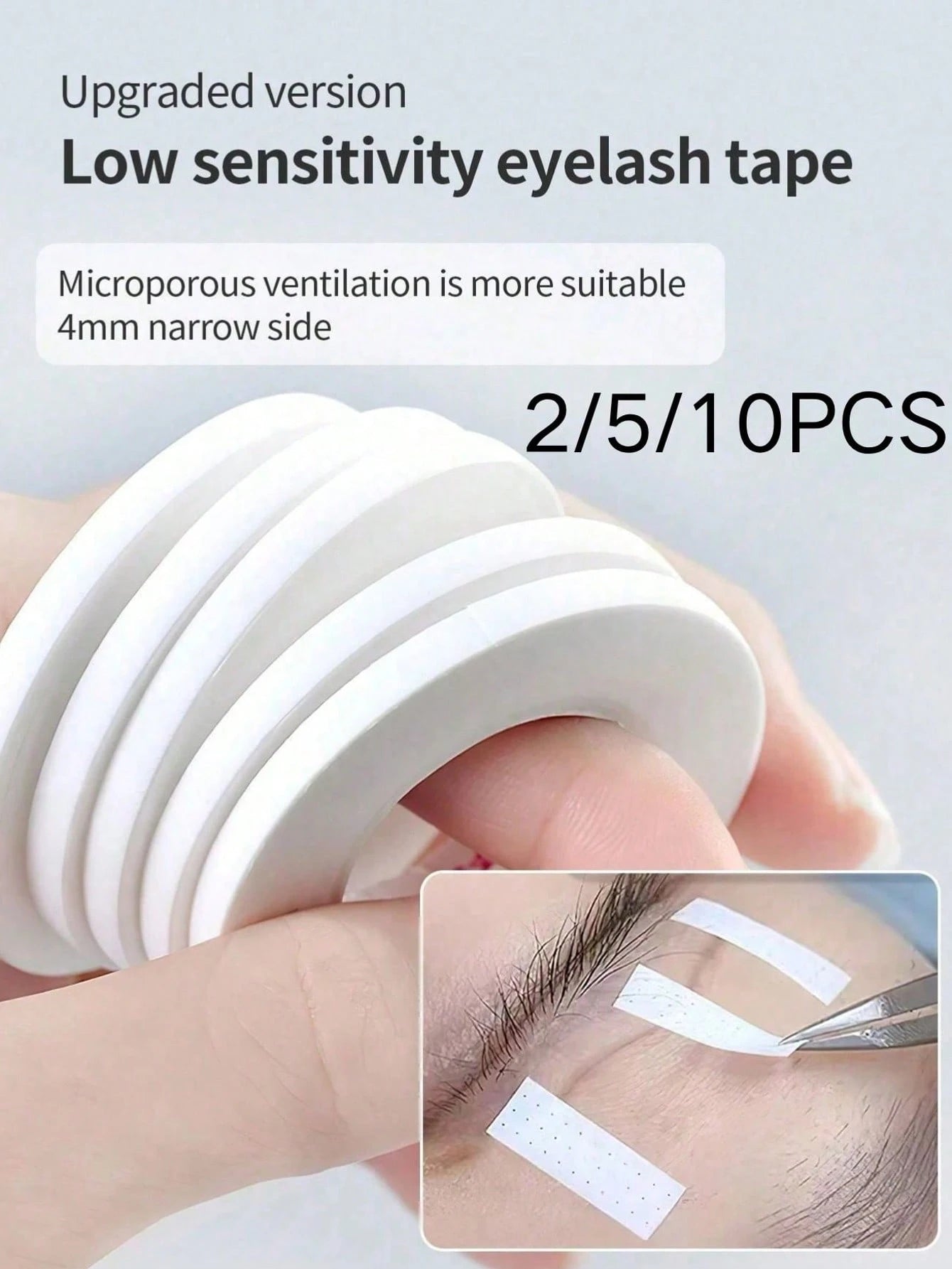 4mm Eyelash Lifting Tape (2/5/10 Rolls), Sponge Eyelash Tape, Easy-Tear, Breathable And Sensitive Eyelash Extension Tool, Breathable Eyelash Transplant Tape, Perforated Isolation Tape, Eyelash Beauty
