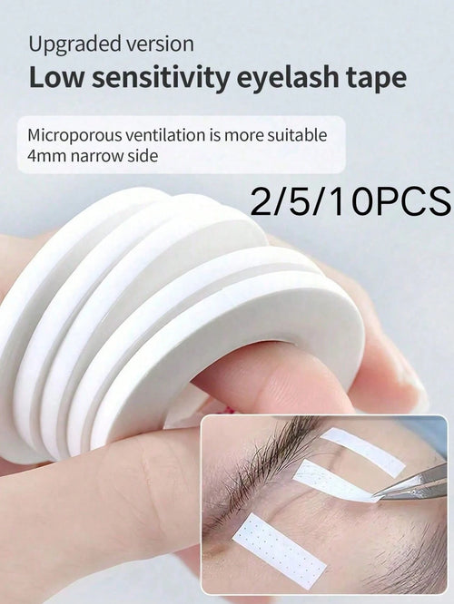 4mm Eyelash Lifting Tape (2/5/10 Rolls), Sponge Eyelash Tape, Easy-Tear, Breathable And Sensitive Eyelash Extension Tool, Breathable Eyelash Transplant Tape, Perforated Isolation Tape, Eyelash Beauty