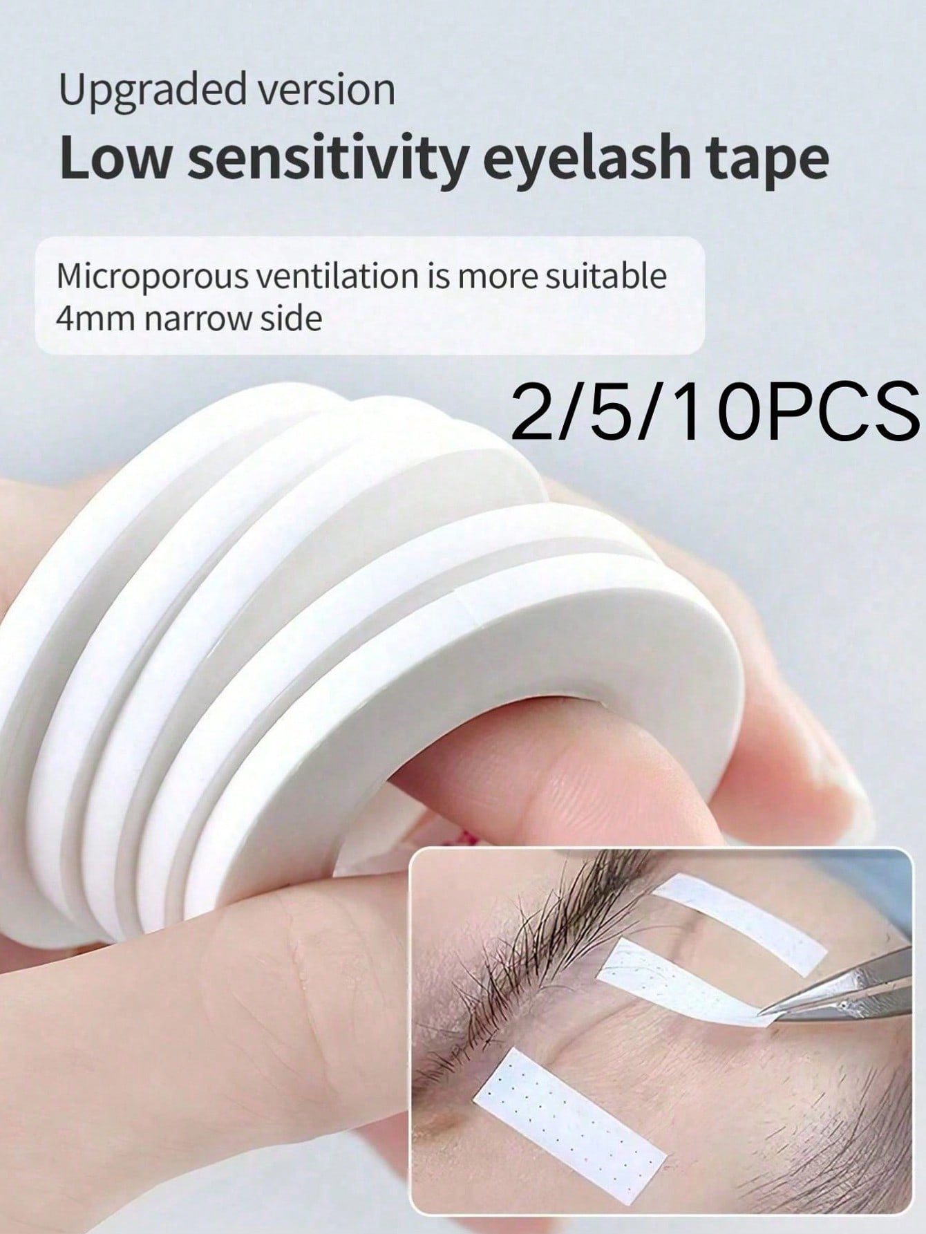 4mm Eyelash Lifting Tape (2/5/10 Rolls), Sponge Eyelash Tape, Easy-Tear, Breathable And Sensitive Eyelash Extension Tool, Breathable Eyelash Transplant Tape, Perforated Isolation Tape, Eyelash Beauty