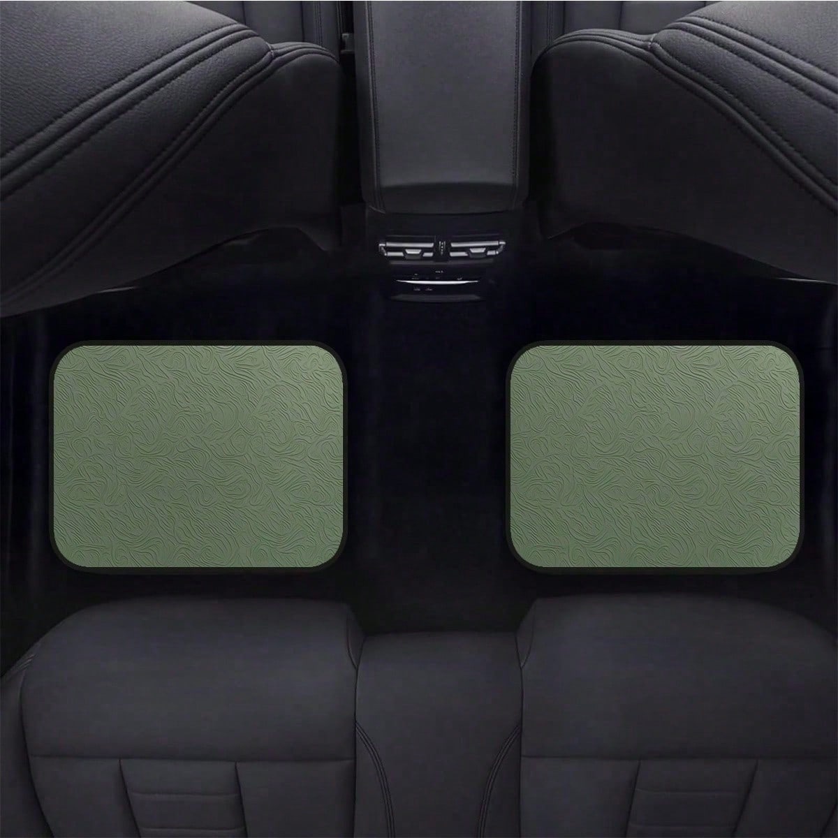 4PC, Non-Slip Material Car Floor Mats, Green Three-Dimensional Wave Texture Style, Suitable For Sedans And SUVs, Interior Decoration Accessories, Protects The Bottom Of The Car Interior