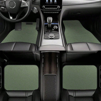 4PC, Non-Slip Material Car Floor Mats, Green Three-Dimensional Wave Texture Style, Suitable For Sedans And SUVs, Interior Decoration Accessories, Protects The Bottom Of The Car Interior