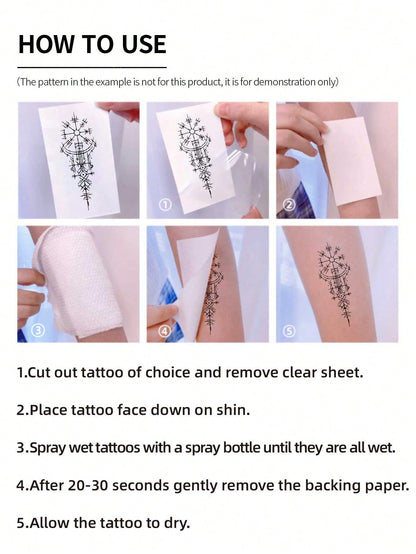4pcs/1set,Tattoo Tattoos,Y2k,Punk,Semi Permanent Tattoo,Tattoo Fake,Hand Tattoo,Fake Tattoos,Fake Tattoo,Temporary Tattoos,Tattoo Supplies,Tattoo Kit,Tattoo Stickers,Tattoo Waterproof Long Lasting,Tat