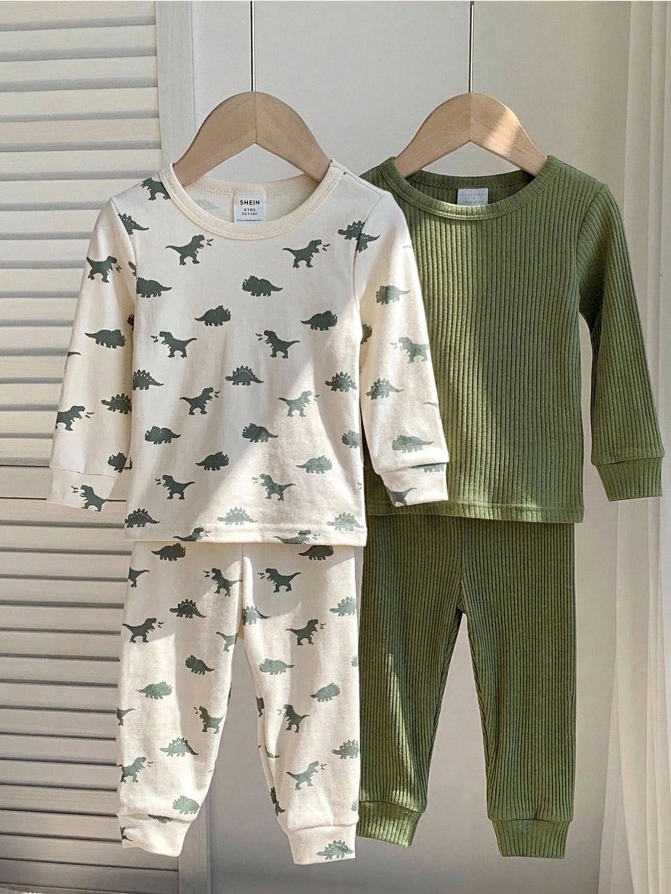 4pcs Baby Boy Baby Girl Toddler Boy Nug Fit Spring Autumn Winter Cute Dinosaur & Animal Pattern Round Neck Long Sleeve Top + Pants Soft Comfortable Tight Fit Pajamas Loungewear Set