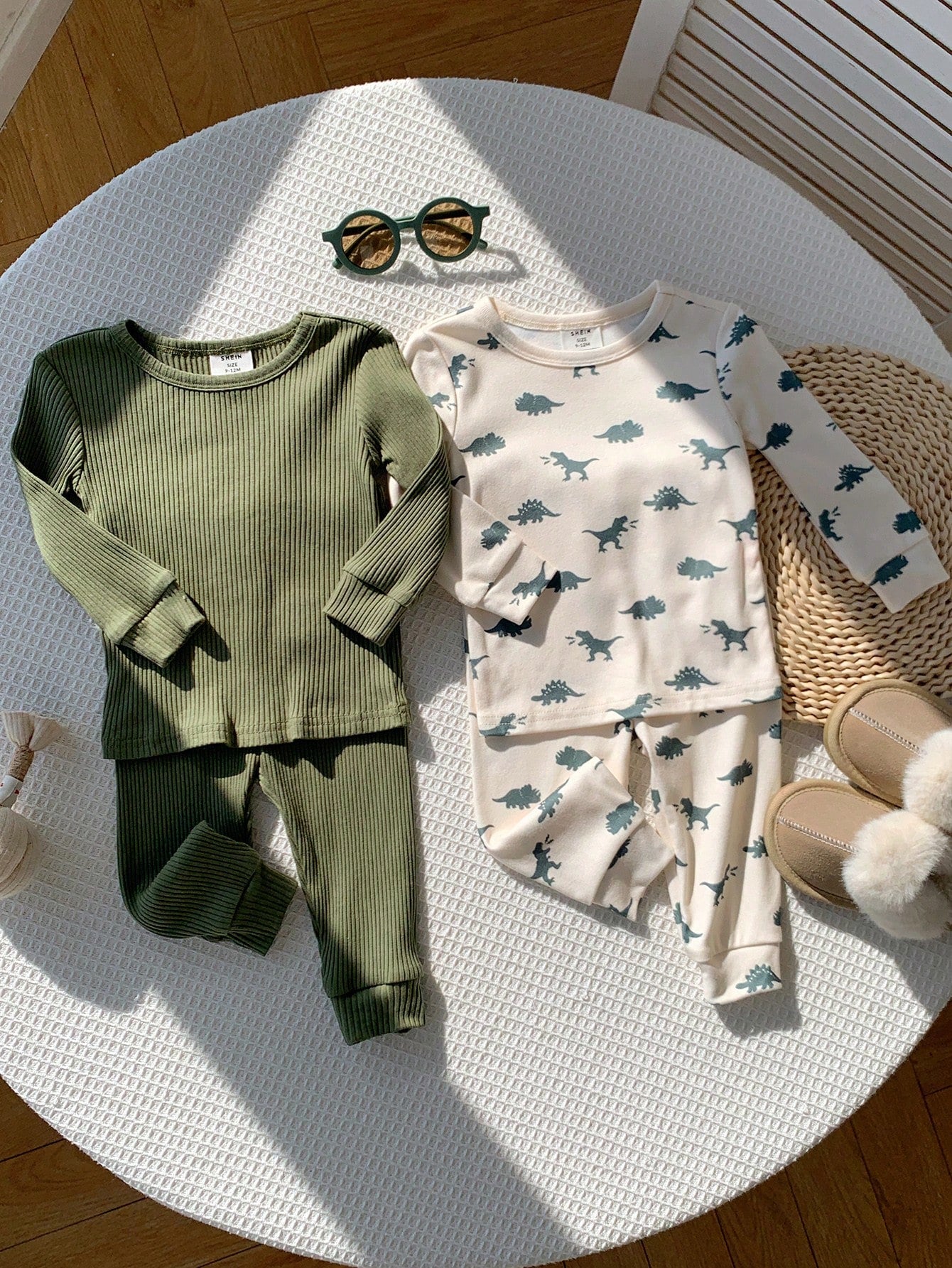 4pcs Baby Boy Baby Girl Toddler Boy Nug Fit Spring Autumn Winter Cute Dinosaur & Animal Pattern Round Neck Long Sleeve Top + Pants Soft Comfortable Tight Fit Pajamas Loungewear Set
