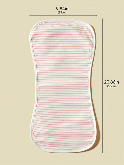 4pcs Baby Burp Cloths, Floral, Heart And Striped Design