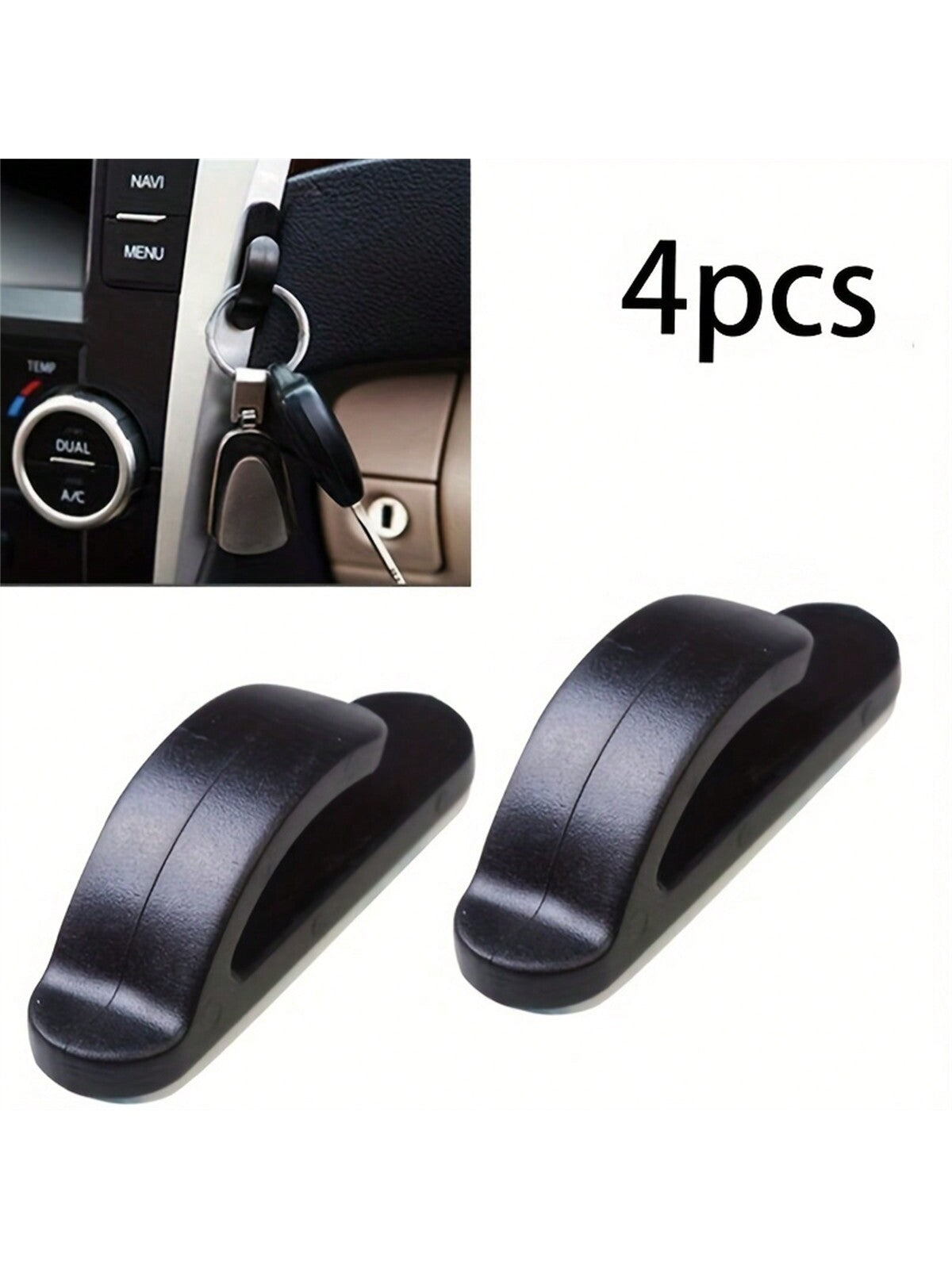 4pcs Convenient Black Auto Car Truck Self Adhesive Hook Hanger Bag Purse Organizer Holder